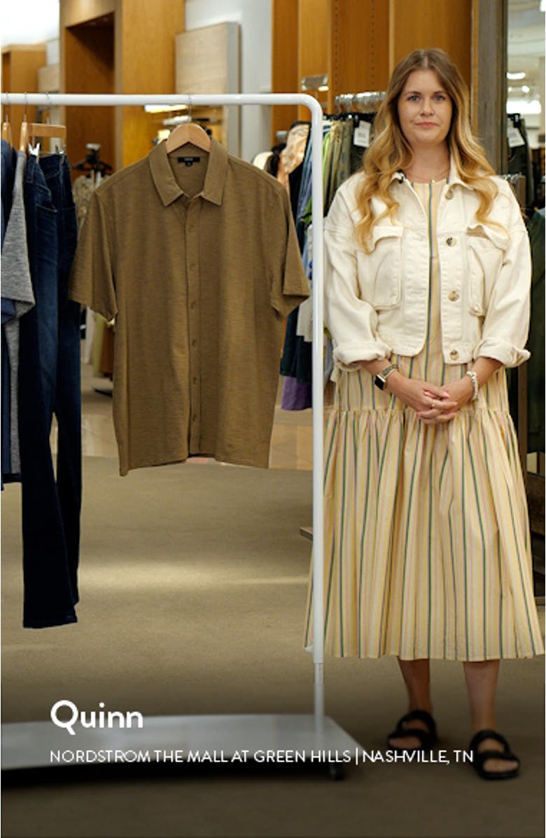 Short Sleeve Cotton Slub Button-Up Shirt, sales video thumbnail