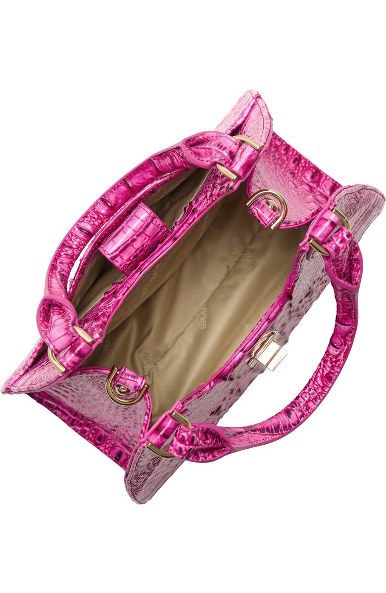 Brahmin Adrian Croc Embossed Leather Shoulder Bag, Alternate, color, Electric Fuschia
