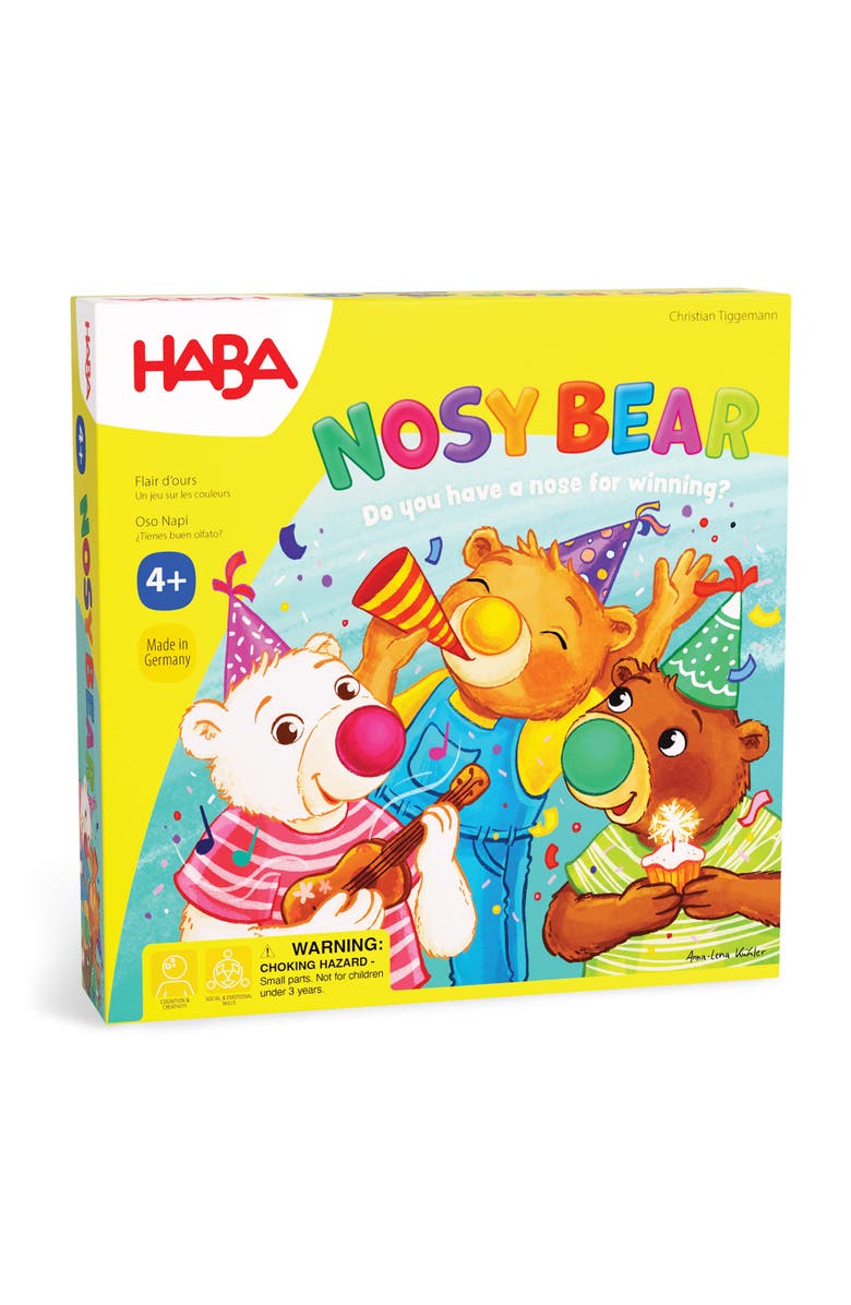 HABA Nosy Bear Board Game - Perfect Kids Board Game for Ages 4-8, Party Games & Board Games for Family Night, Children's Toys & Games, Main, color, Multi