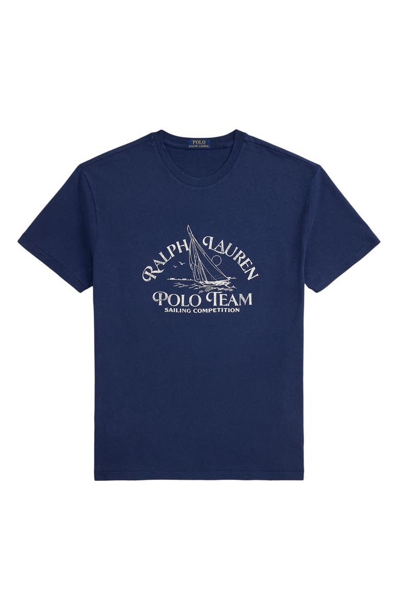 Polo Ralph Lauren Classic Fit Polo Team Cotton Graphic T-Shirt, Alternate, color, Dark Cobalt
