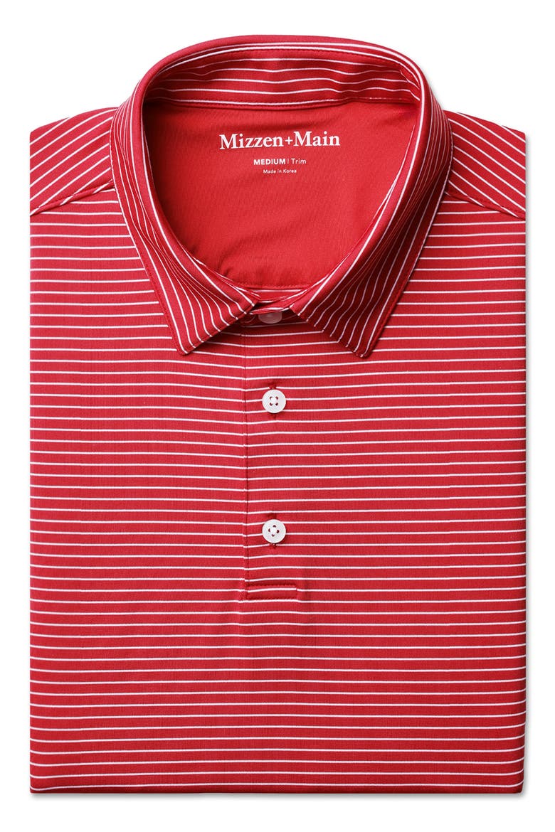 Versa Trim Fit Stripe Performance Polo, Alternate, color, CRIMSON ALTERNATING STRIPE