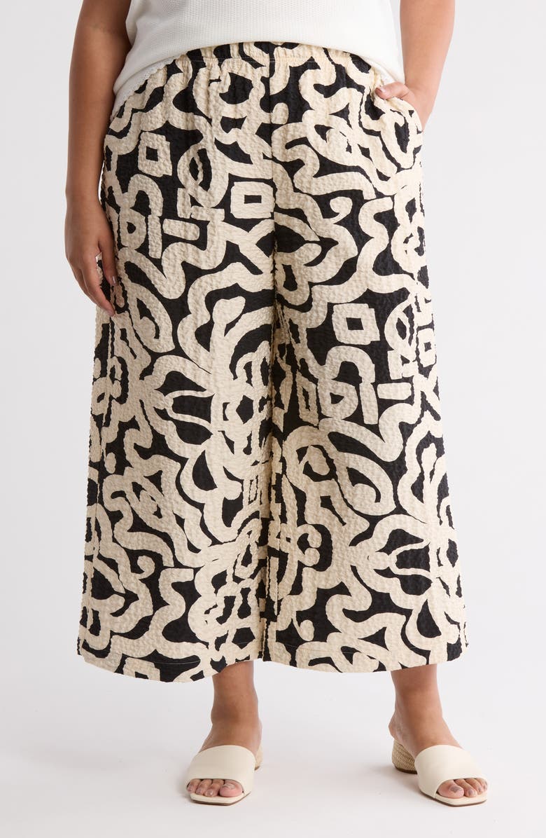 Adrianna Papell Crinkled Crop Pull-On Pants, Main, color,