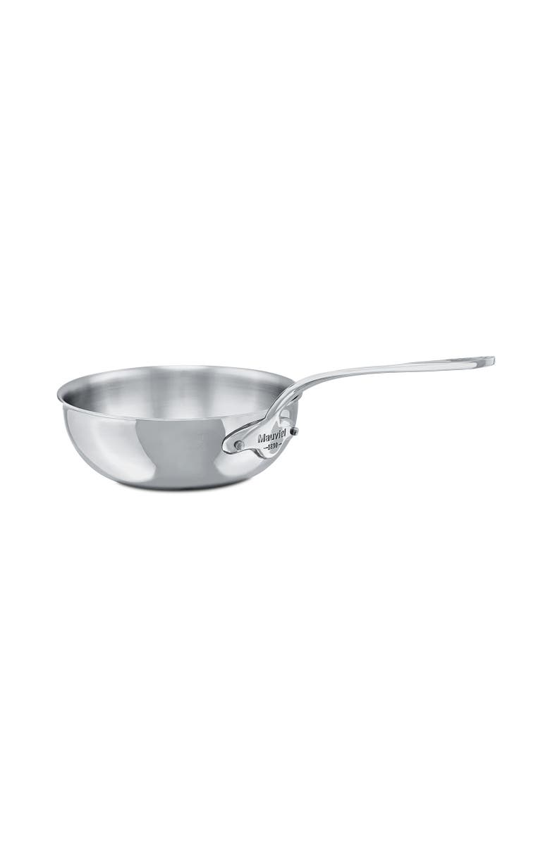 Mauviel M'Cook 2.1 qt. Stainless Steel Curved Splayed Saute Pan with Lid, Alternate, color, Silver