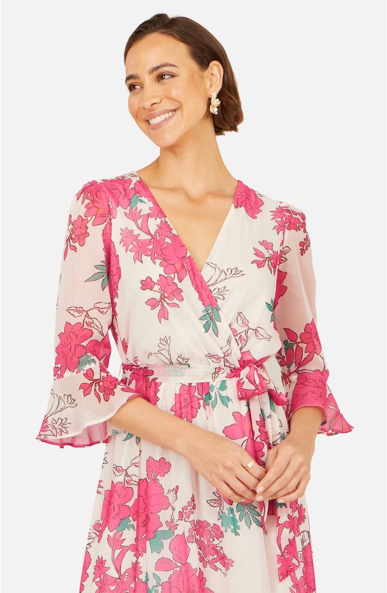 Yumi Blossom Print Maxi Wrap Dress, Alternate, color, Pink
