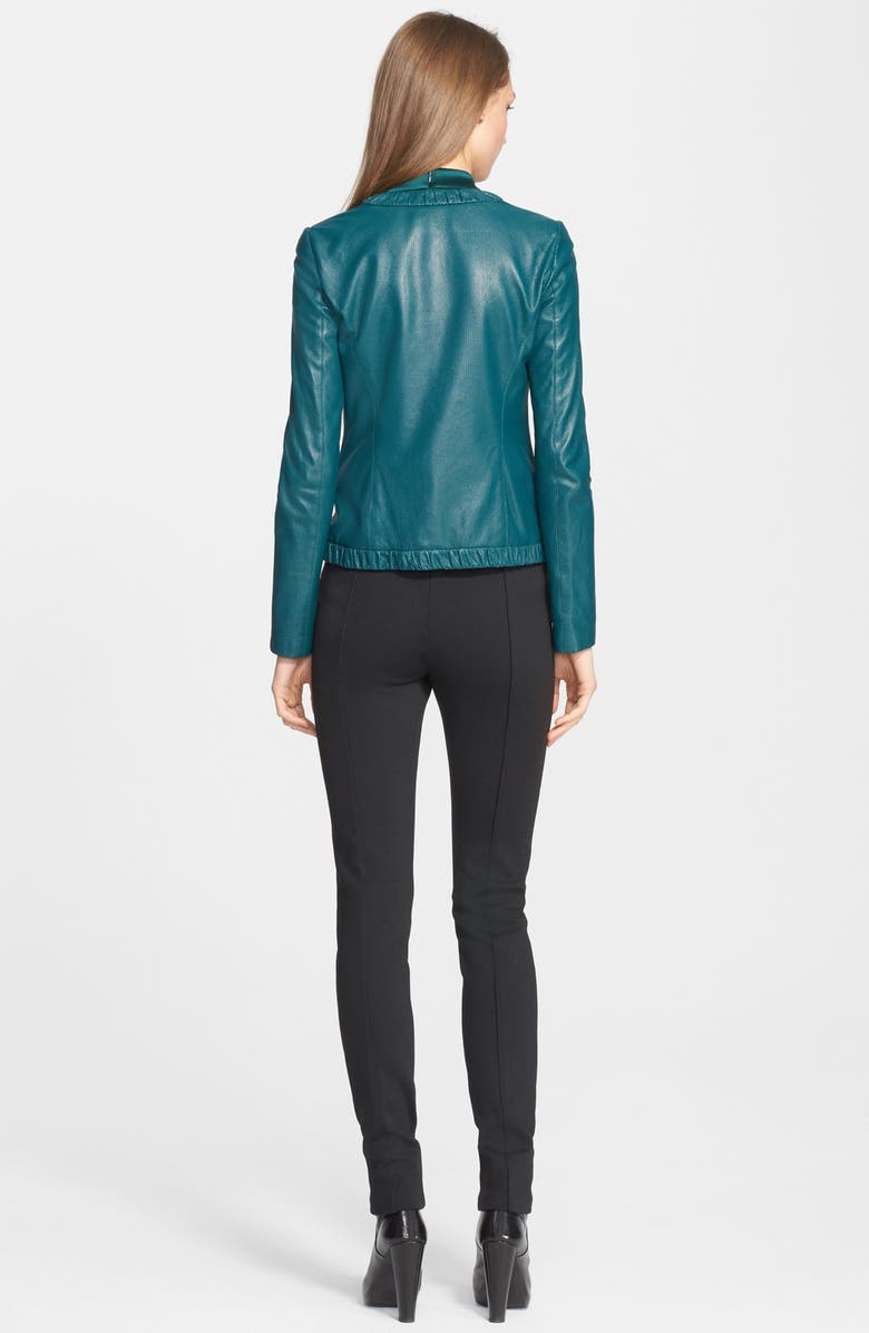 St. John Collection Perforated Nappa Leather Jacket, Alternate, color, 