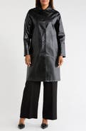 Bernardo Croc Embossed Faux Leather Trench Coat