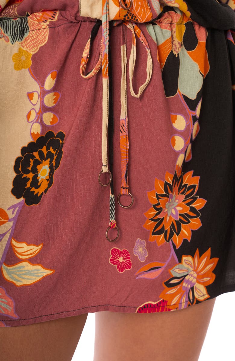 Maaji Rae Lace Up Cover-Up Minidress, Alternate, color, Black