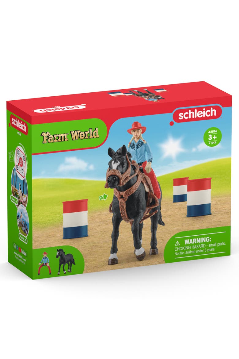 Farm World Cowgirl Barrel Racing Fun, 7 Piece Playset, Kids, Alternate, color, Multicolored
