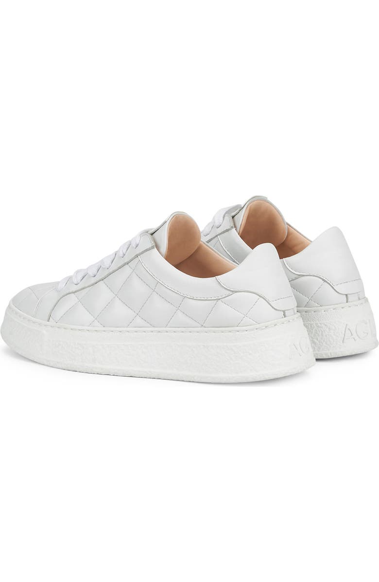 AGL Diamond Quilt Leather Sneaker, Alternate, color, White-White