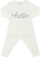 oh baby! "hello" Fog Embroidered Two Piece Set