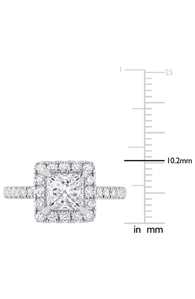 Julianna B. 2 CTW Lab-Grown Diamond Princess Halo Ring 14k, Alternate, color, White Gold