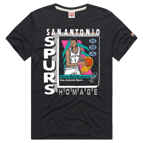 Unisex Homage Victor Wembanyama Charcoal San Antonio Spurs Topps Trading Card Tri-Blend T-Shirt