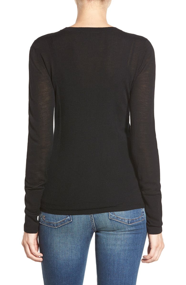 Halogen<sup>®</sup> Rib Detail Lightweight Merino Wool Sweater, Alternate, color,