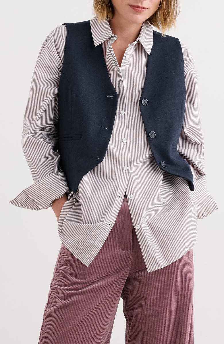 Seasalt Cornwall Lowena Recycled Wool Blend Vest, Main, color, Maritime