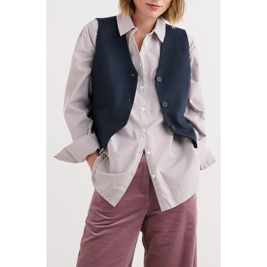 Seasalt Cornwall Lowena Recycled Wool Blend Vest In Blue