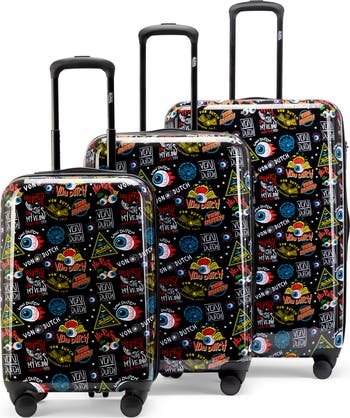 Louisdogカラフルスカル キャリーバッグ Von Dutch Kustom Kulture 3-Piece Expandable Hardside Spinner
