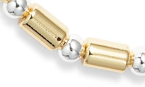 Nordstrom Two-tone Beaded Tube Collar Necklace In Gold