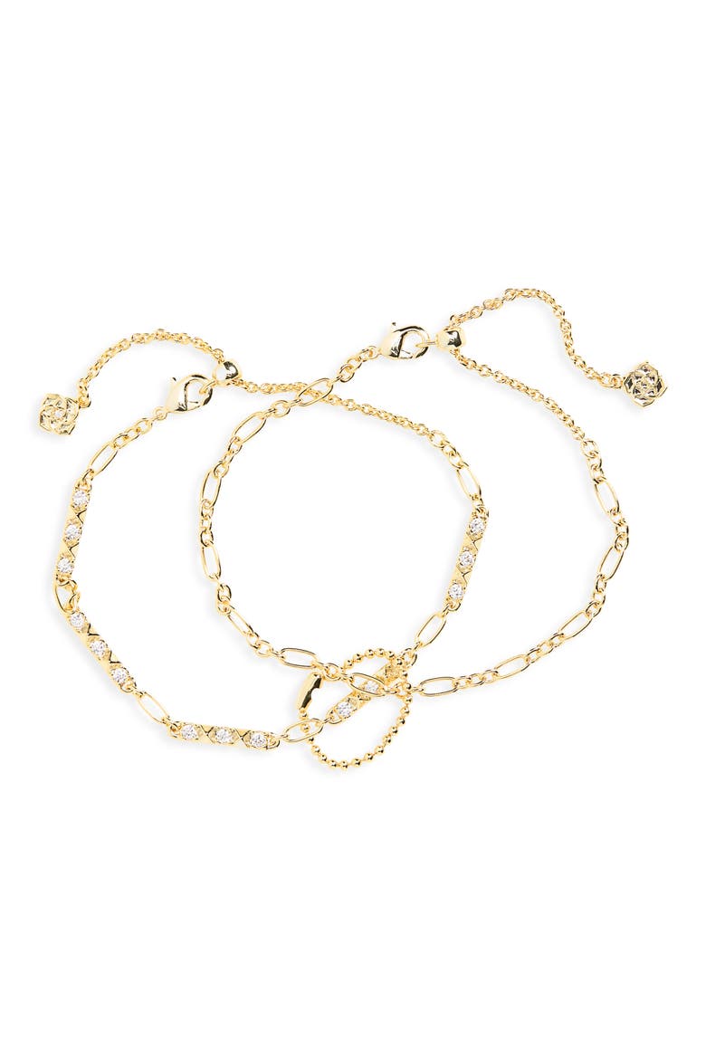Fate Set of 2 Bracelets, Main, color, GOLD/ WHITE CZ