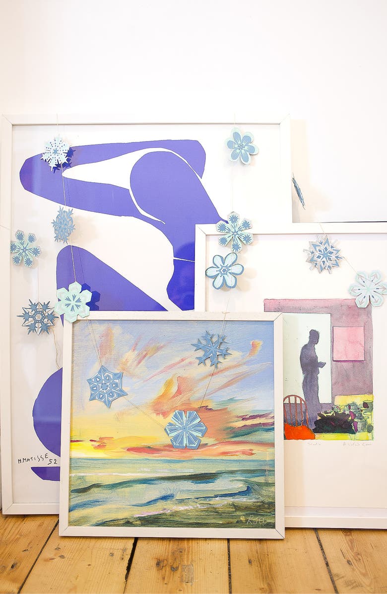 East End Press Paper Snowflakes Sewn Garland, Alternate, color, Mixed