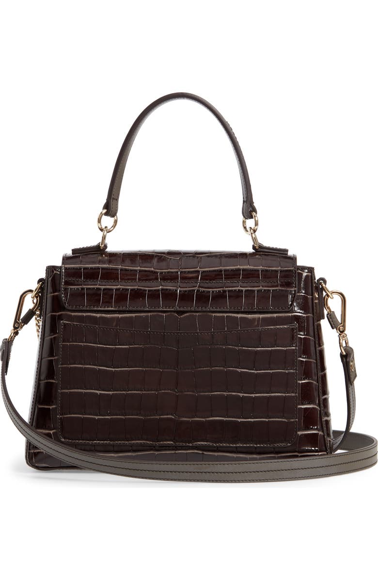 Chloé Medium Faye Day Croc Embossed Leather Shoulder Bag, Alternate, color,