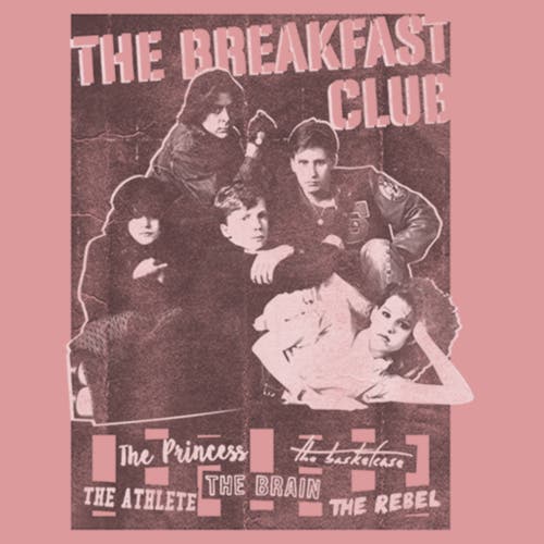 The Breakfast Club Distressed Poster Graphic T-shirt In Pink