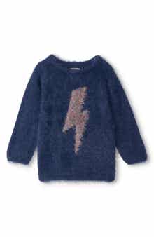 Kids' Lightning Bolt Metallic Crewneck Sweater