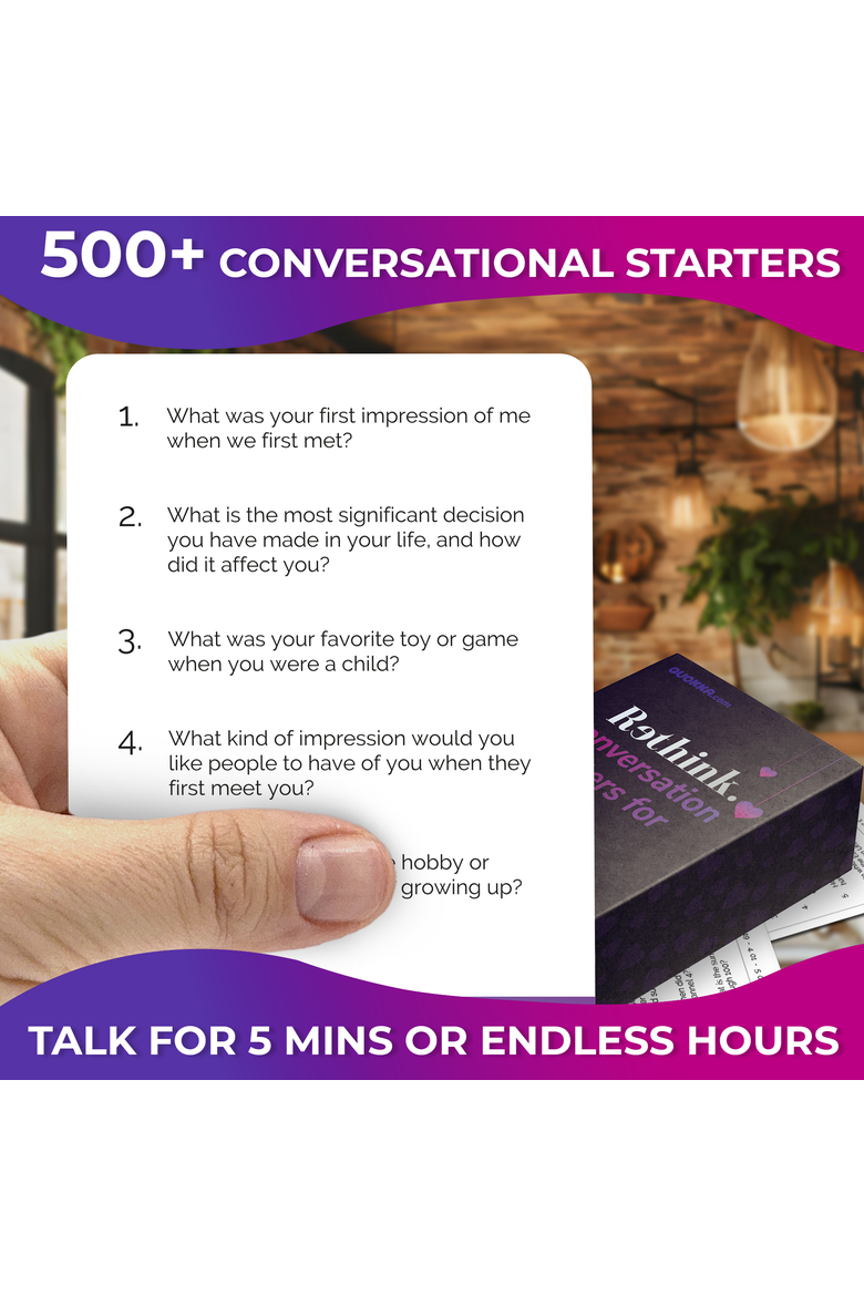 Couples Conversation Cards Game, Alternate, color, Travel version