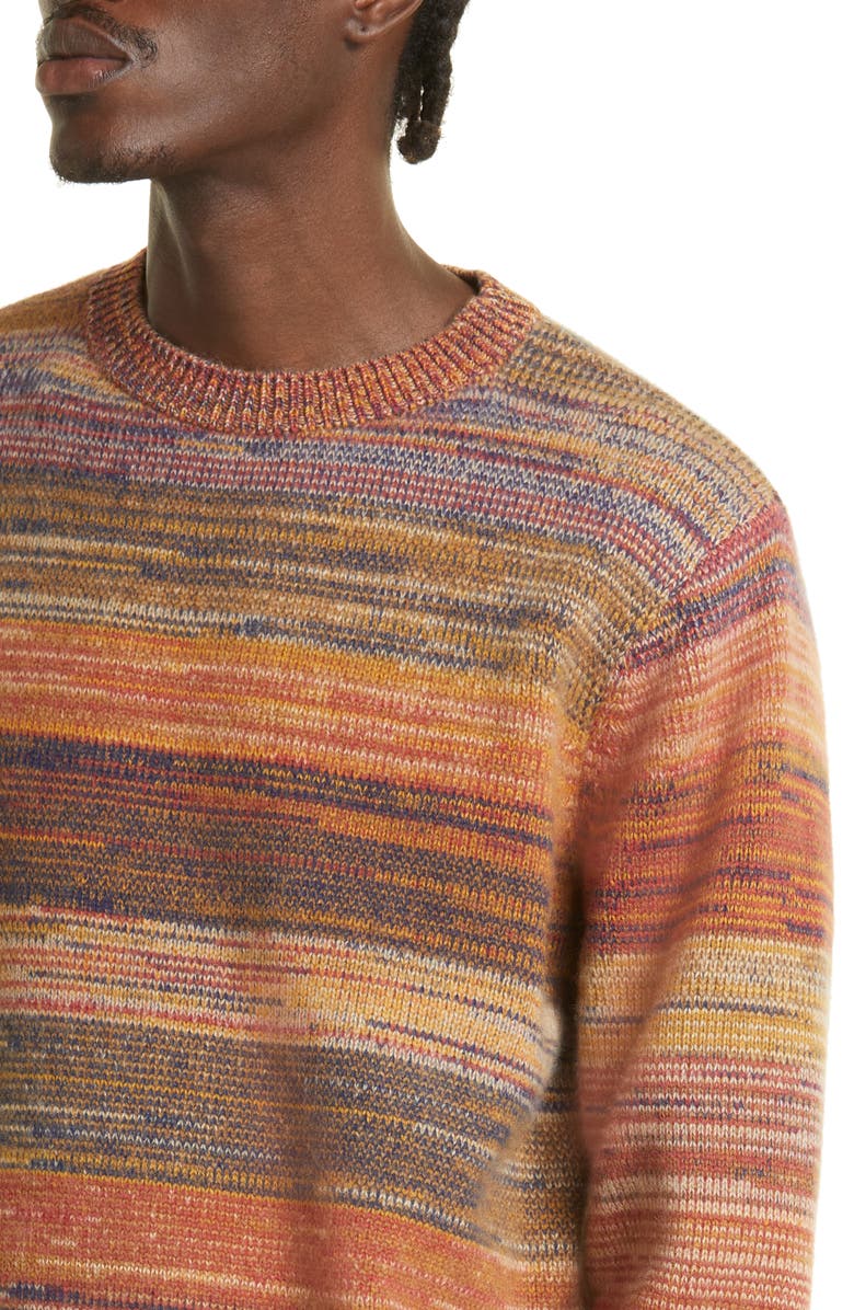 The Elder Statesman Cosmic Stripe Cashmere Sweater, Alternate, color, 