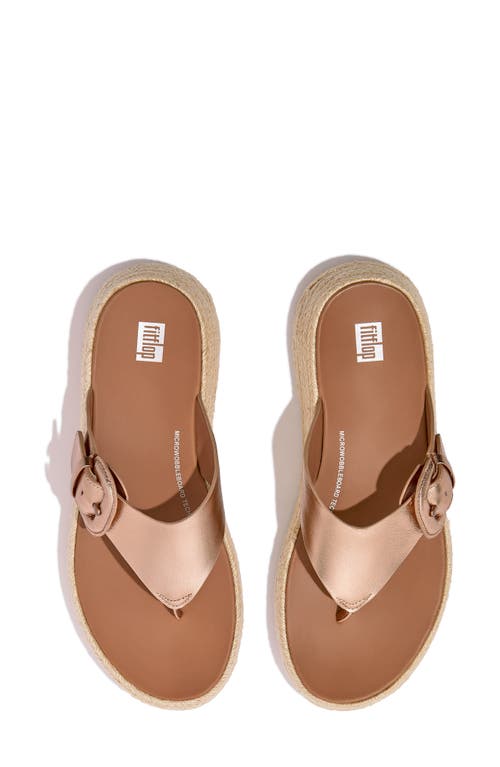 Fitflop F-mode Espadarille Platform Wedge Flip Flop In Rose Gold