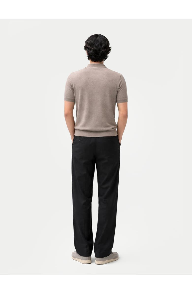 Gobi Cashmere Men Classic Polo Shirt with Short Sleeve, Alternate, color, Timber Wolf