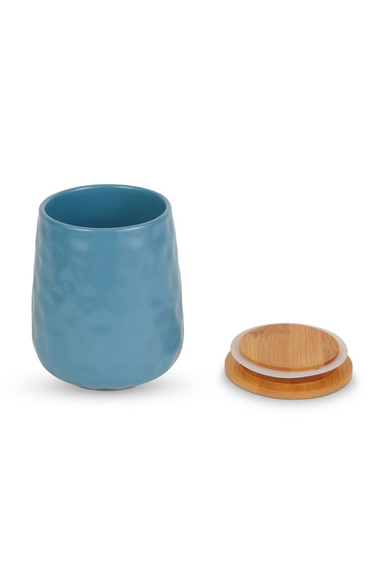 Matte Ceramic Canister Set/3 Dimple Texture, Alternate, color, Storm Blue