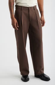 Open Edit Relaxed Pleated Stretch Twill Pants