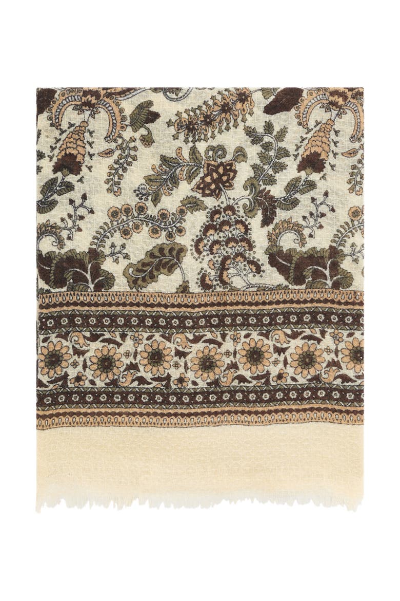 Sandie Printed Scarf, Main, color, Natural