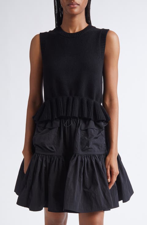 Bill Ruffled Peplum Recycled Cashmere & Wool Sweater Vest