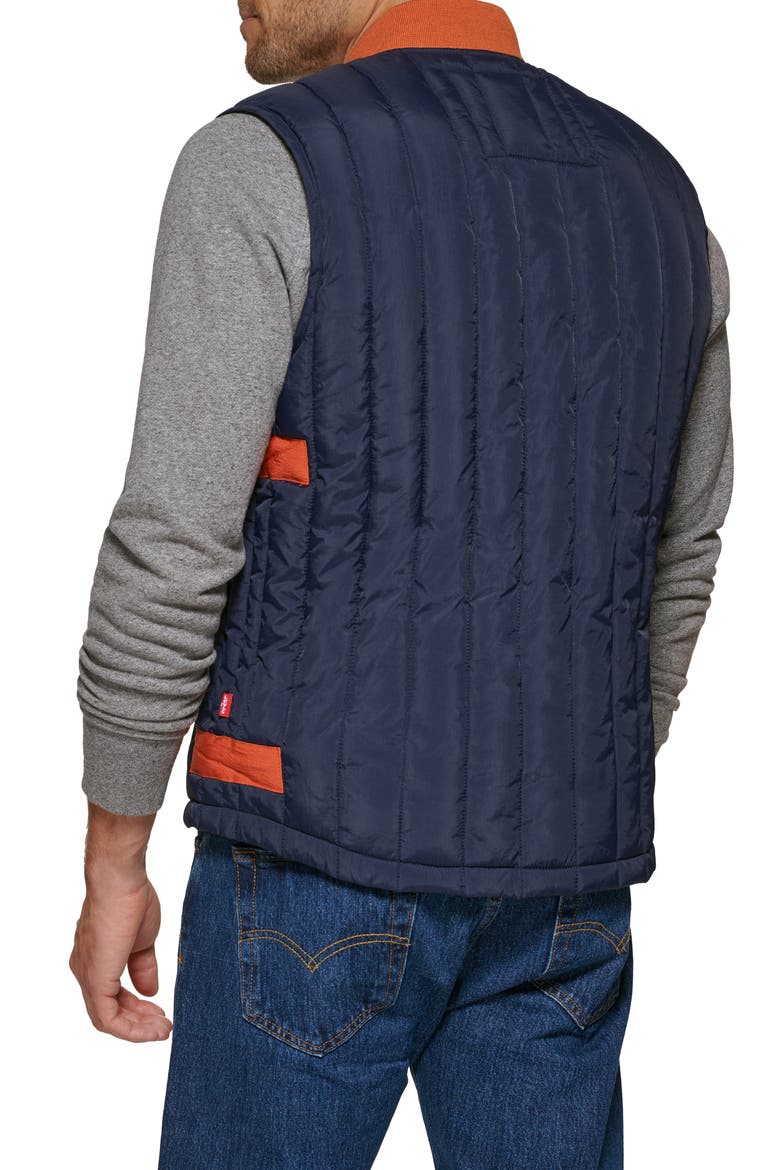 Water Resistant Quilted Vest, Alternate, color, NAVY