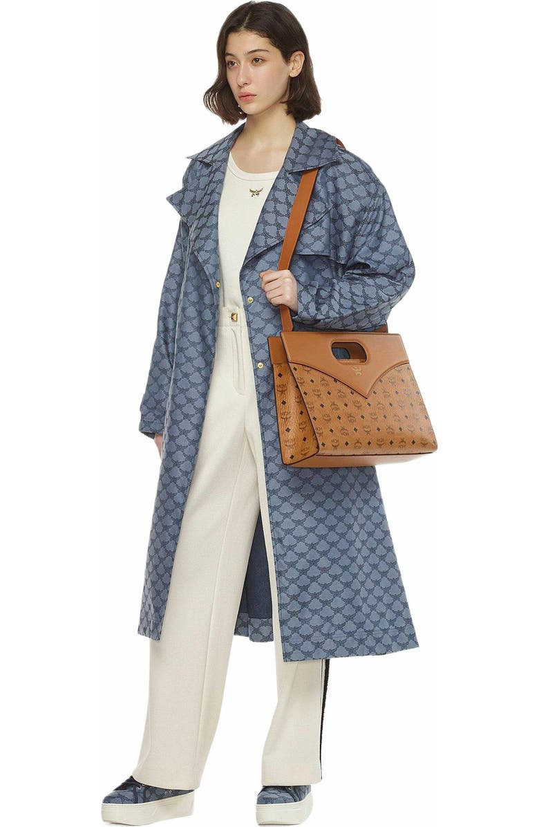 MCM Diamond Tote in Visetos Leather Mix, Alternate, color, Cognac