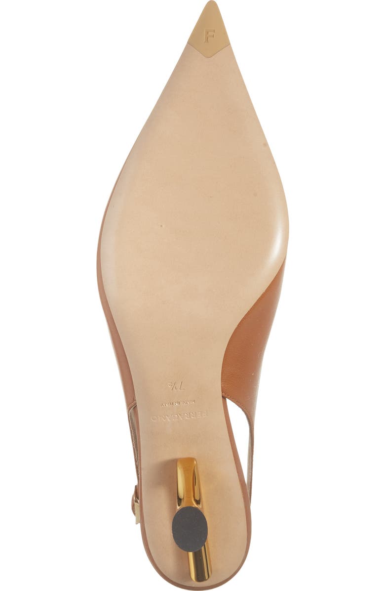 FERRAGAMO Cleya Slingback Kitten Heel Pointed Toe Pump, Alternate, color, Brown