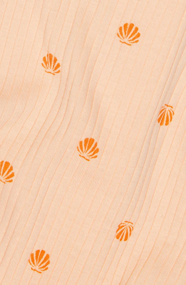 MORI Clever Zip Scallop Print Fitted One-Piece Pajamas, Alternate, color, 