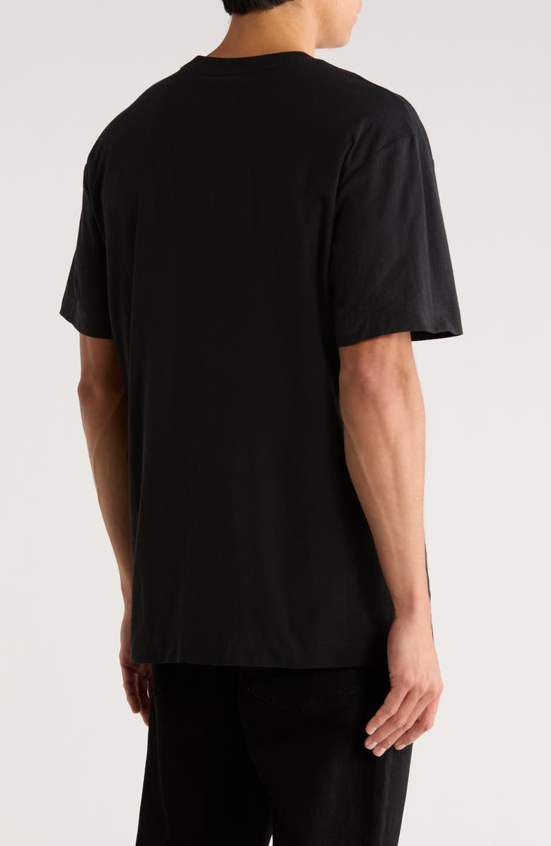 PURPLE BRAND Embroidered Logo Textured Jersey T-Shirt, Alternate, color, Black