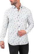 Maceoo Fibonacci Bumblegon White Contemporary Fit Button-Up Shirt