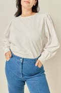 English Factory Mixed Media Puffed Sleeve T-Shirt