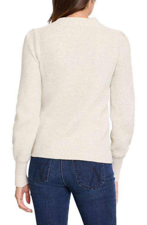 Nic + Zoe Nic+zoe Waffle Stitch Crewneck Sweater In Mist
