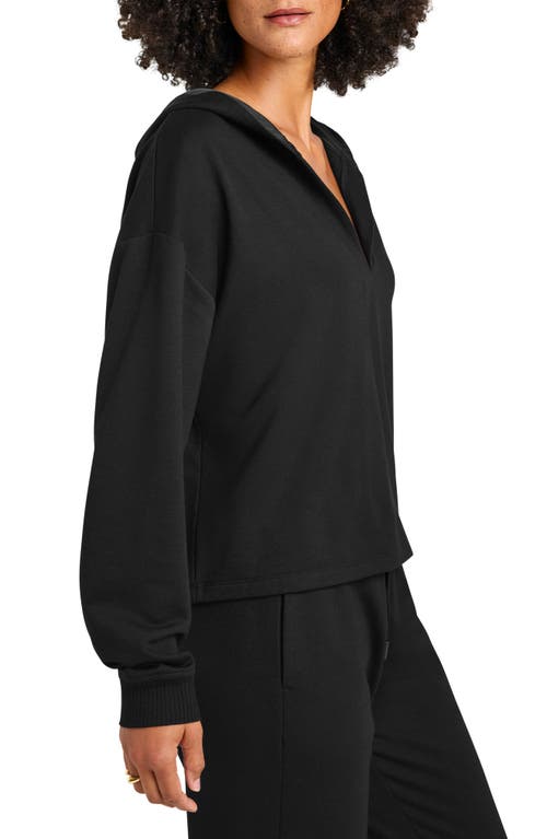 Splendid Soft Fleece Plush Hoodie In Black In Black