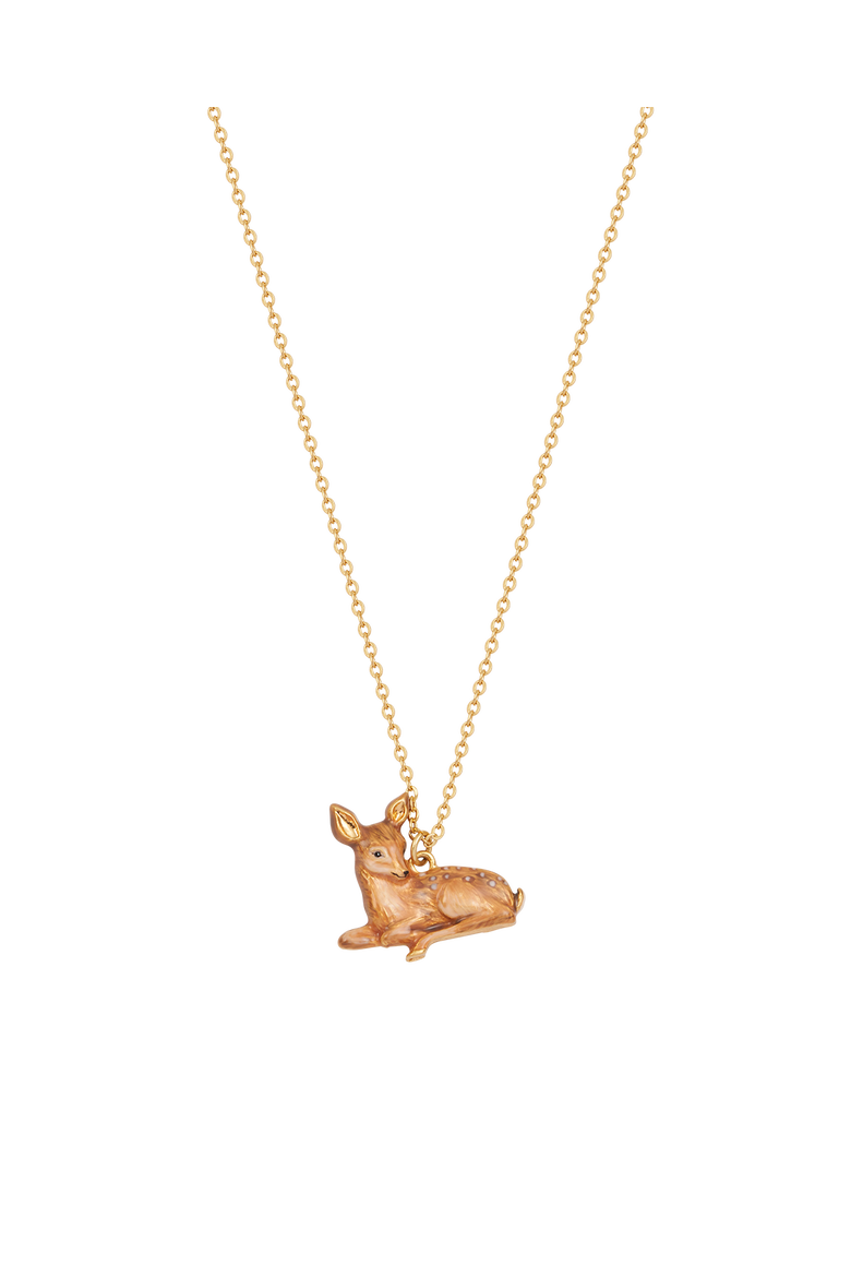 Resting Fawn Gold Chain Necklace, Main, color, Gold