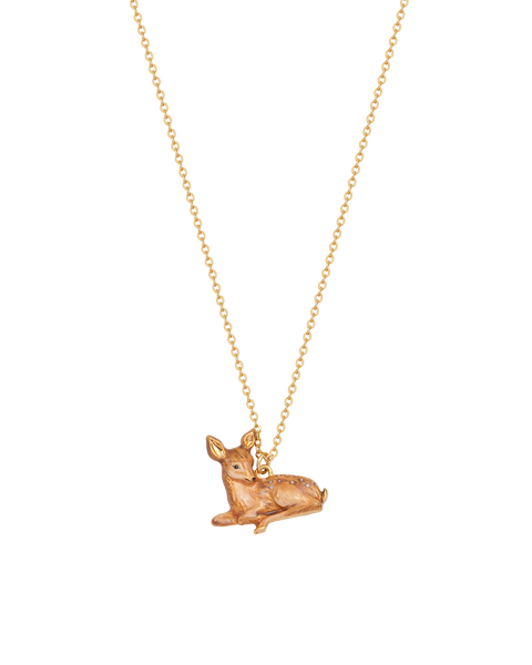Resting Fawn Gold Chain Necklace