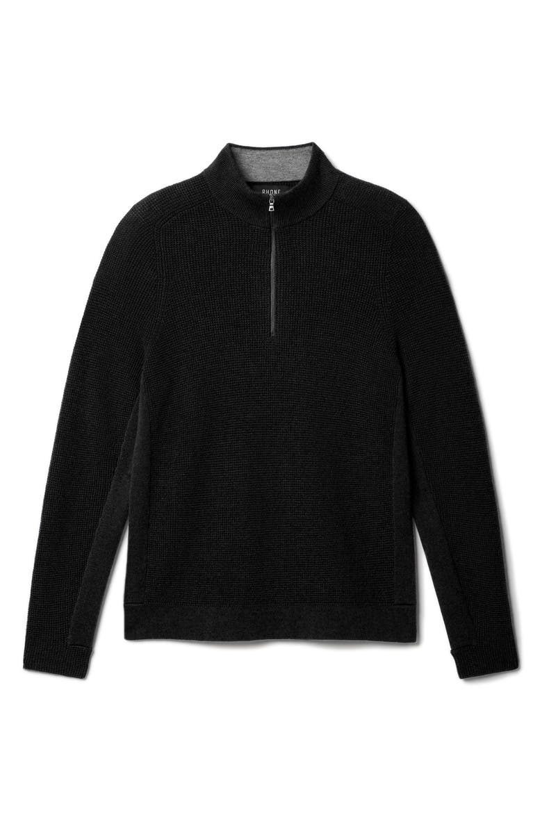 Rhone Walden Wool & Cashmere Waffle Knit Quarter Zip Sweater, Alternate, color, 