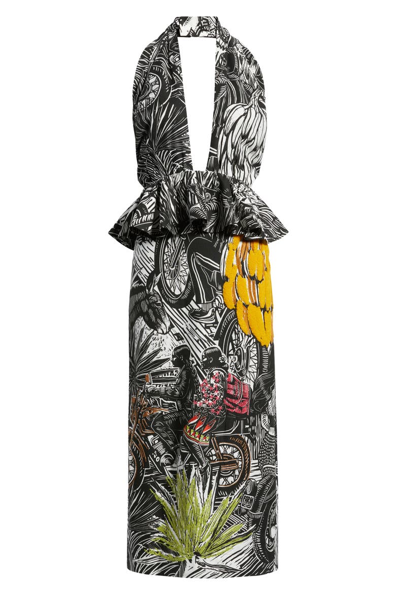 Ruta Embroidered Maxi Dress, Alternate, color, BEIGE