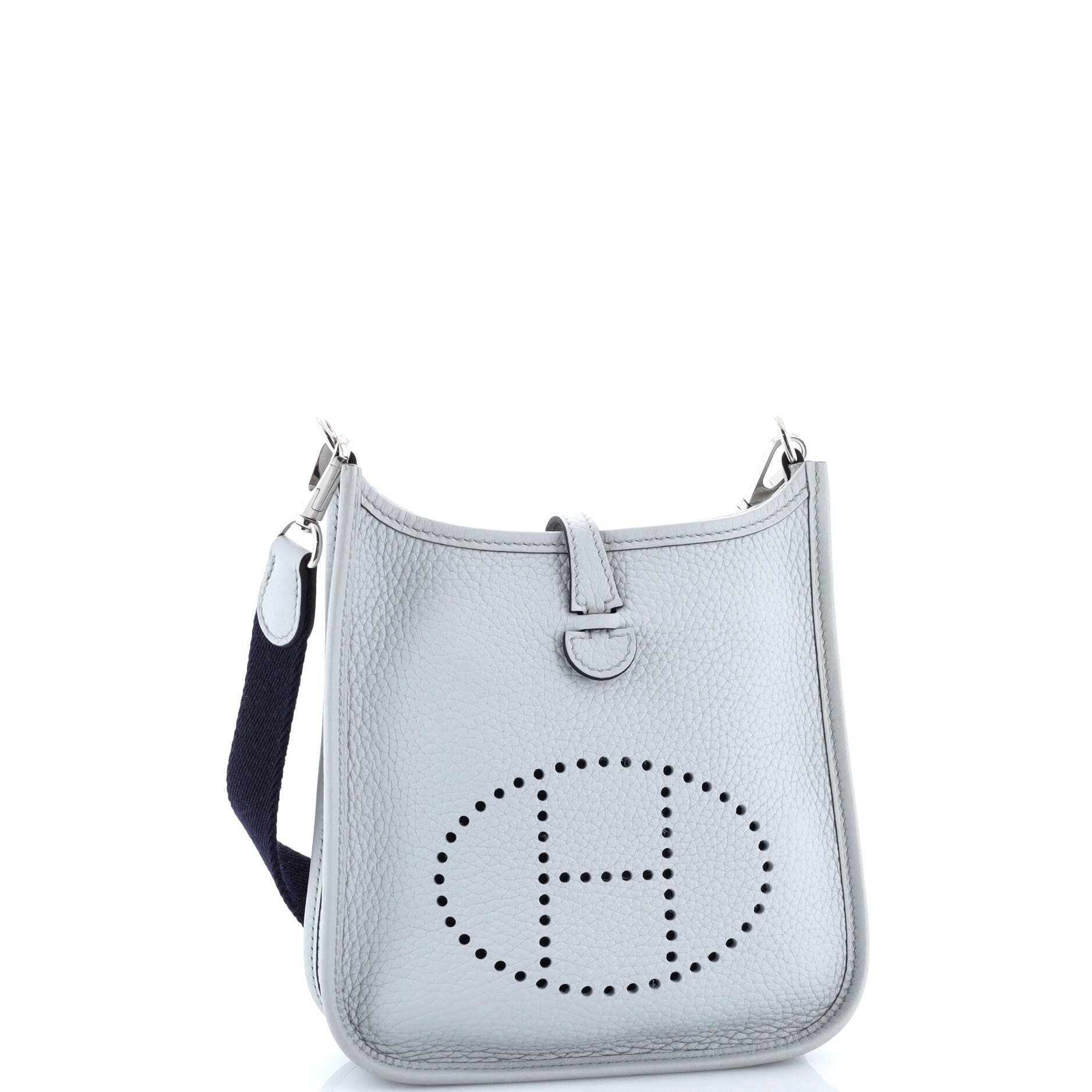 Pre-Owned Hermes Evelyne Bag Gen III Clemence TPM, Alternate, color, Bleu Pale