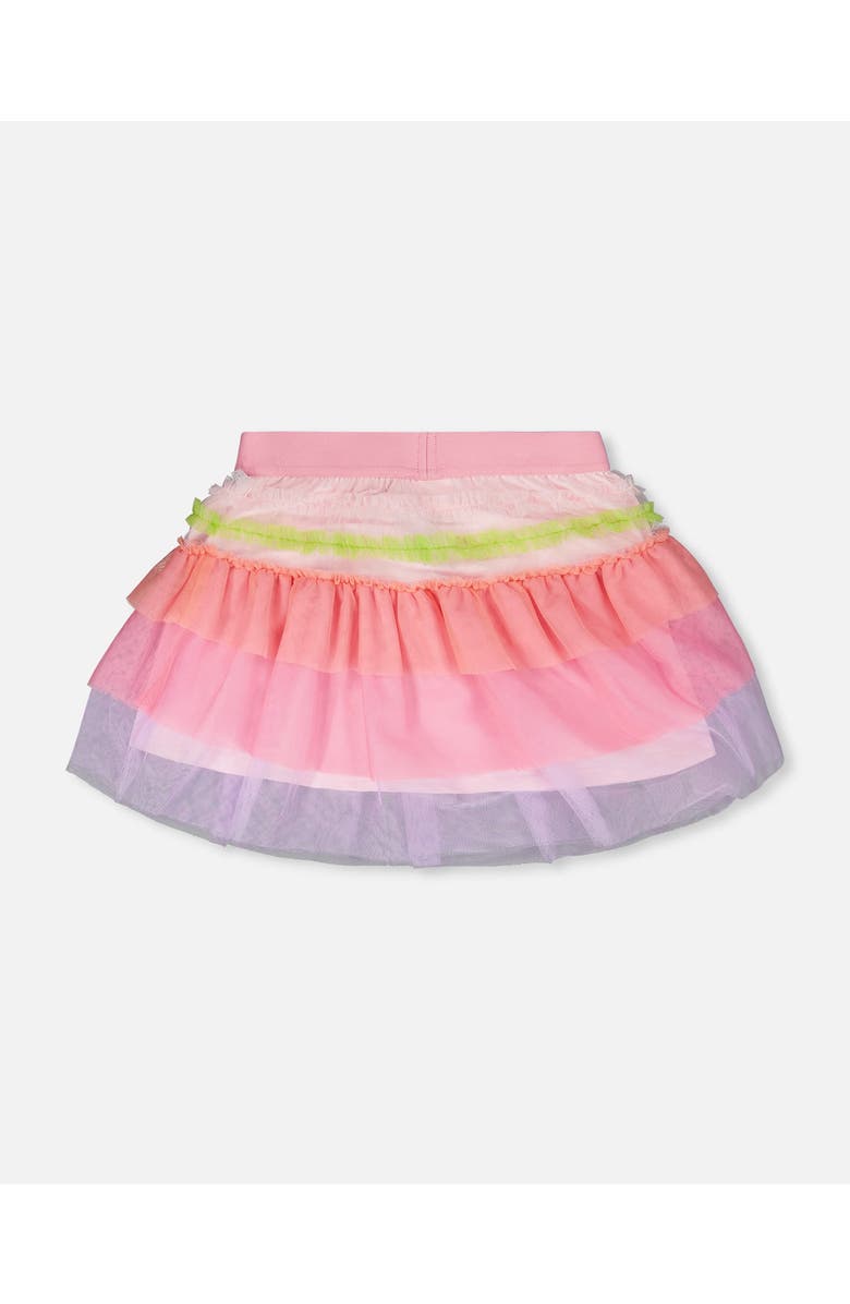 Deux par Deux Mesh Skirt with Frills, Alternate, color, Multicolor