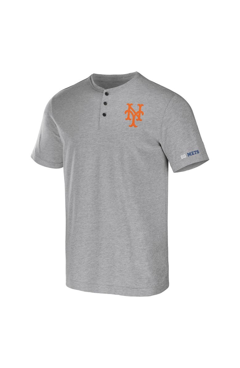 Darius Rucker Collection by Fanatics Men's Darius Rucker Collection by Fanatics Heather Gray New York Mets Henley T-Shirt, Alternate, color, 